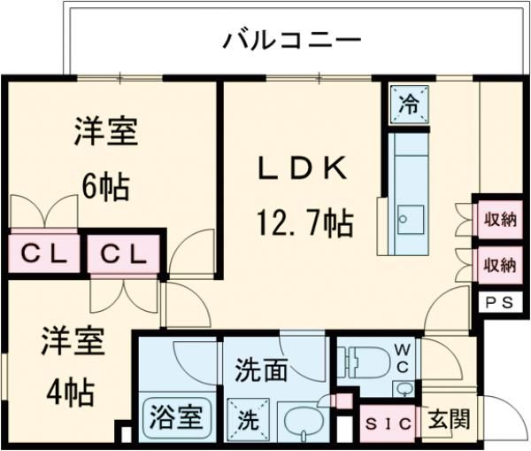 世田谷区太子堂のマンションの間取り