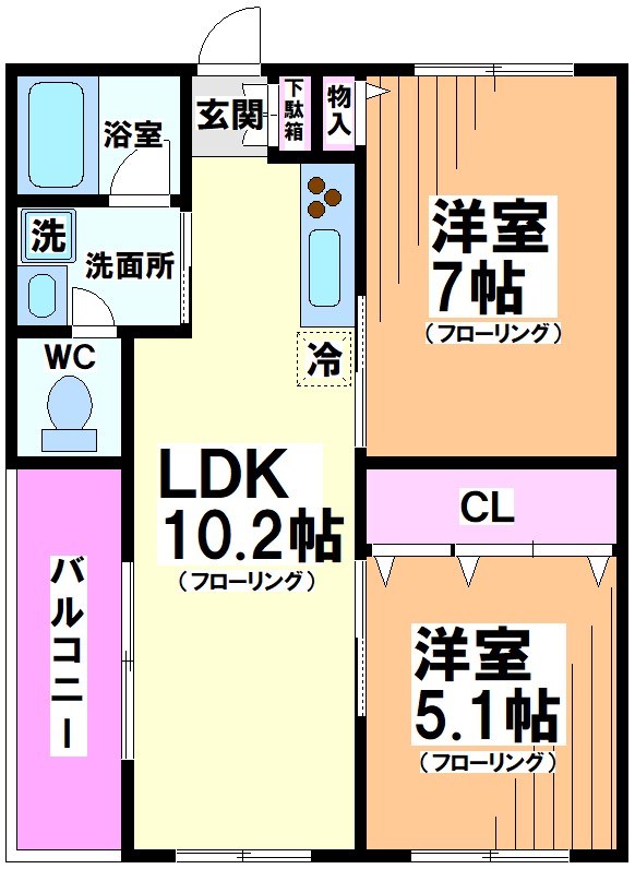 世田谷区船橋のマンションの間取り