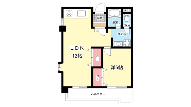 豊中市本町のマンションの間取り