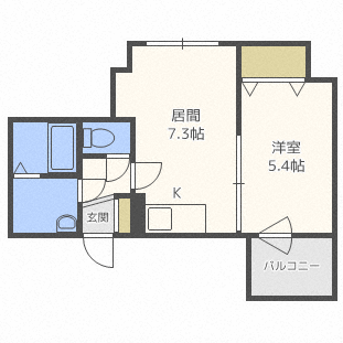 【札幌市中央区南七条西のマンションの間取り】