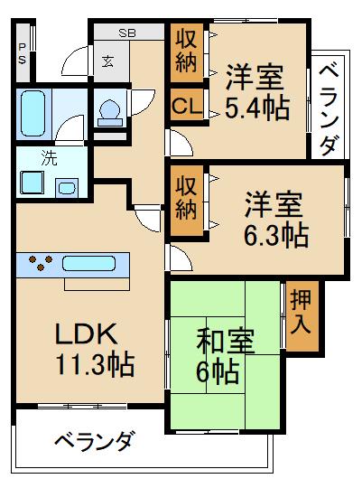 ハイコーポ長尾の間取り