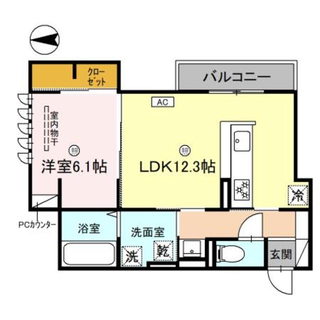 和歌山市杉ノ馬場のアパートの間取り