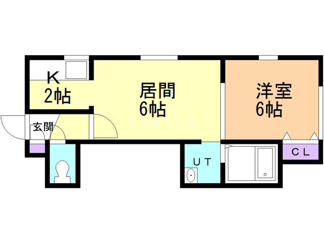 札幌市白石区中央二条のアパートの間取り