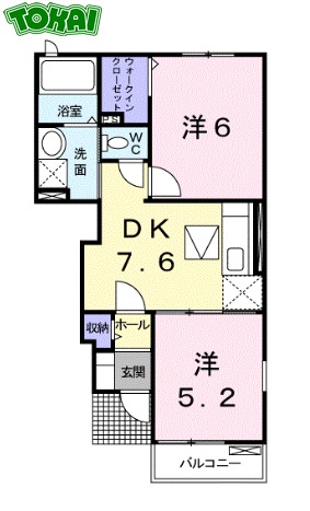 度会郡玉城町野篠のアパートの間取り