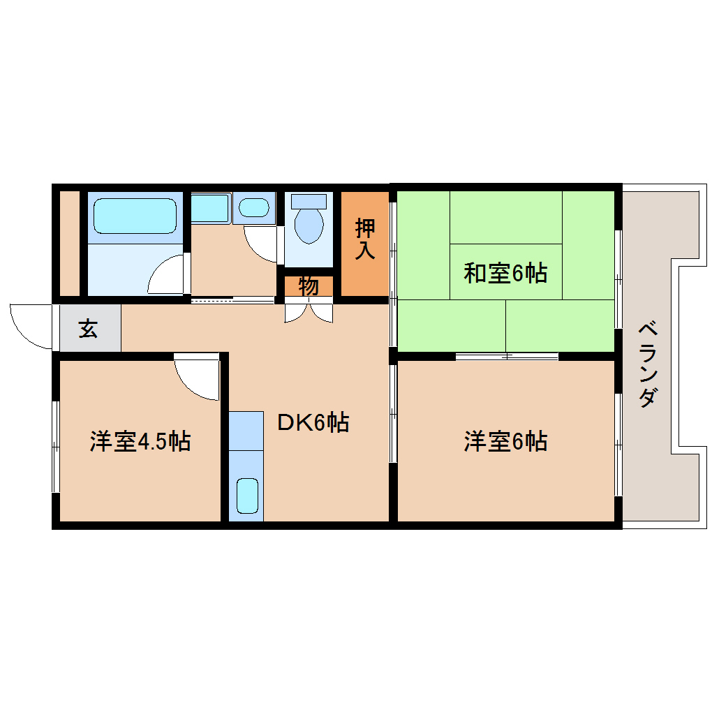 生駒郡安堵町大字東安堵のマンションの間取り