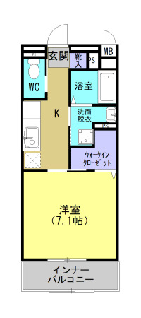 熊本市中央区西子飼町のマンションの間取り