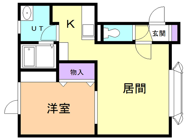 苫小牧市しらかば町のアパートの間取り