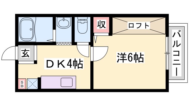 相生市向陽台のアパートの間取り