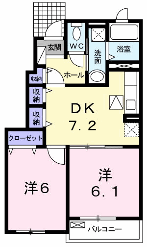 アパートメント　ジェルメの間取り