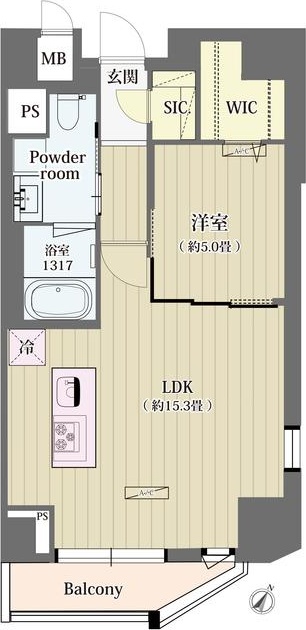 渋谷区神山町のマンションの間取り