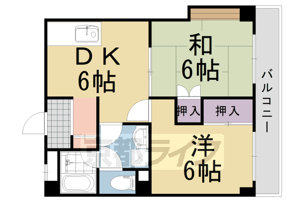 阪急京都線 長岡天神駅 徒歩17分 3階建 築40年の間取り写真