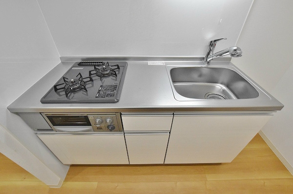 キッチン　2口ガスシステムキッチン(グリル付)