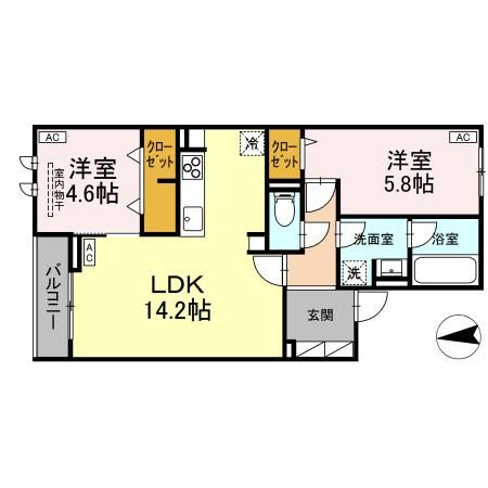 西武池袋線 保谷駅 徒歩9分 3階建 築1年の間取り写真