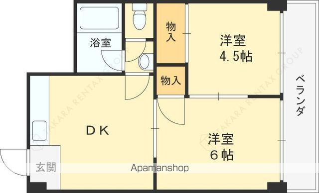 京阪本線 大和田駅 徒歩22分 4階建 築53年の間取り写真