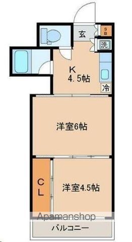 ＪＲ仙山線 東照宮駅 徒歩12分 5階建 築36年の間取り写真
