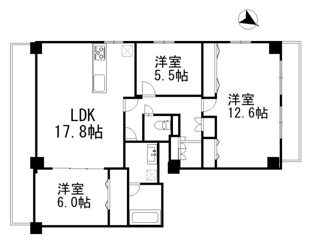 ＪＲ東海道本線 芦屋駅 徒歩6分 5階建 築29年の間取り写真