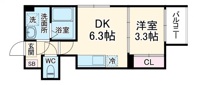 阪急宝塚線 服部天神駅 徒歩7分 3階建 築1年の間取り写真