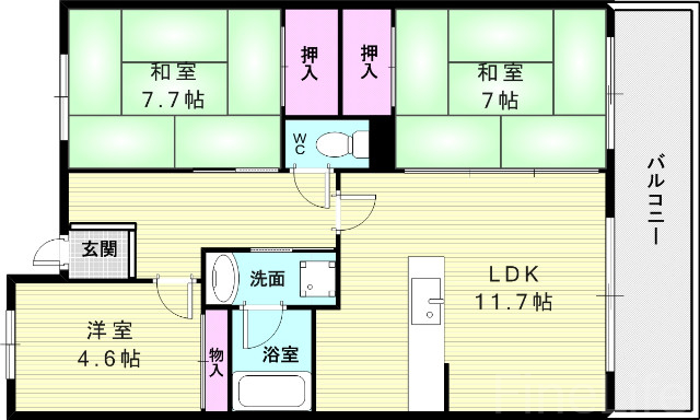 シティハイツ鈴蘭台の間取り