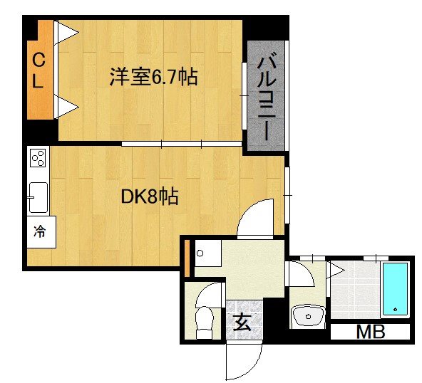 京都市上京区大東町のマンションの間取り