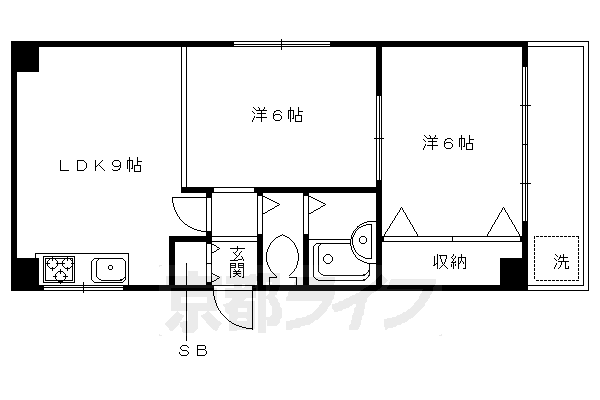 京都市北区北野下白梅町のマンションの間取り