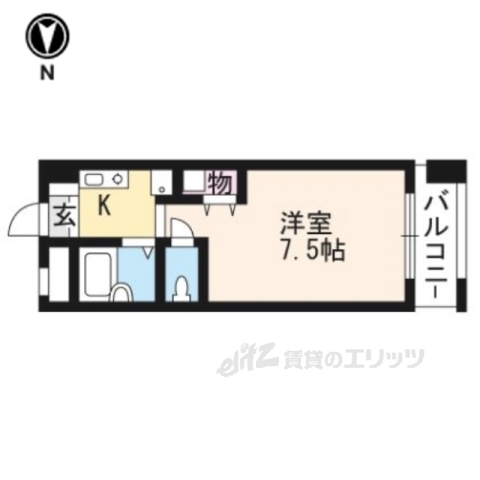 城陽市寺田のマンションの間取り