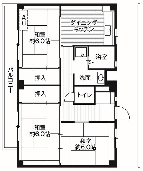 ビレッジハウス阿久和5号棟の間取り