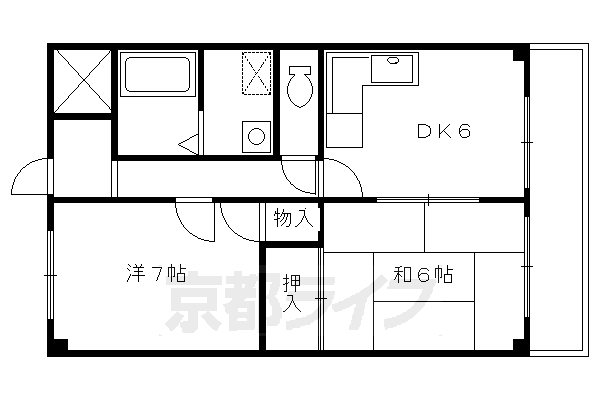 京都市南区久世中久世町１丁目のマンションの間取り