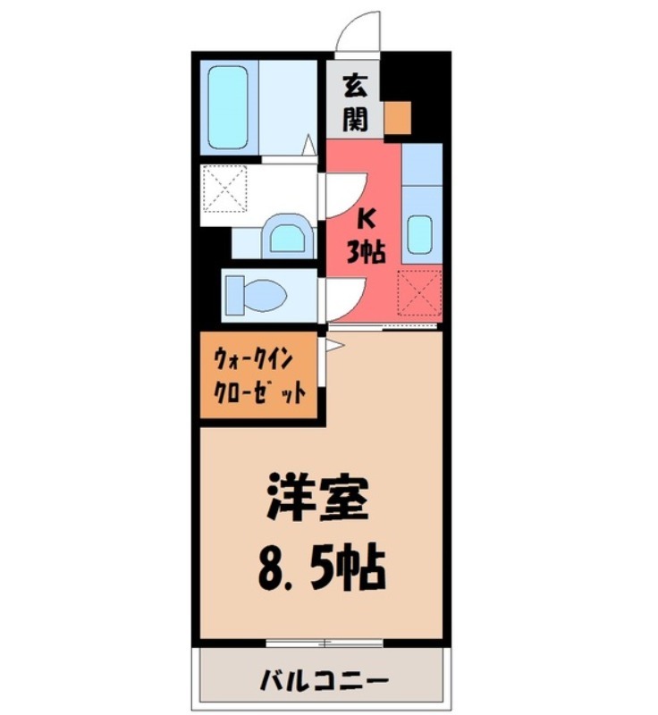 小山市犬塚のアパートの間取り