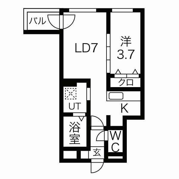 札幌市豊平区西岡四条のマンションの間取り