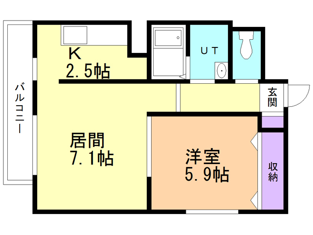 函館市本町のマンションの間取り