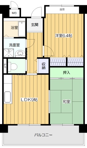 大阪市住吉区遠里小野のマンションの間取り