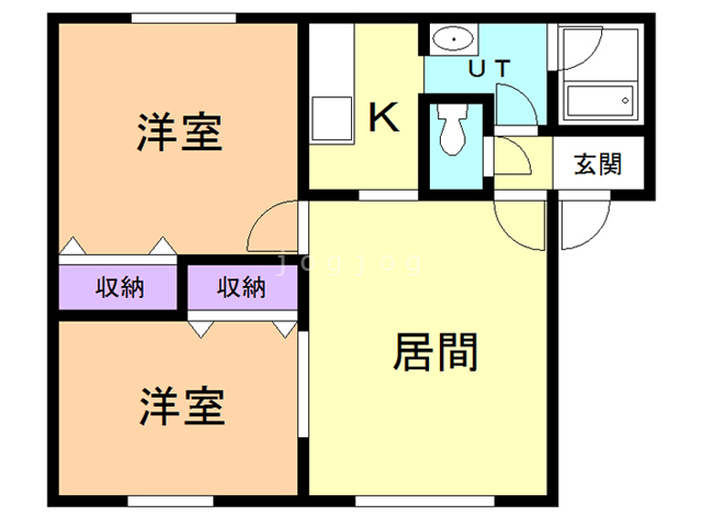 【釧路郡釧路町新開のアパートの間取り】