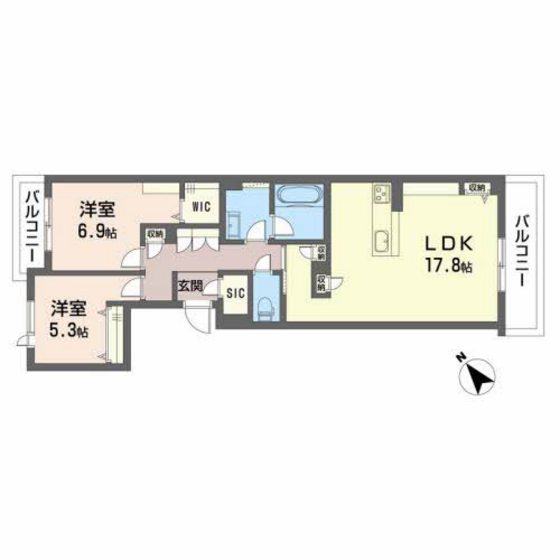 広島市南区東本浦町のマンションの間取り