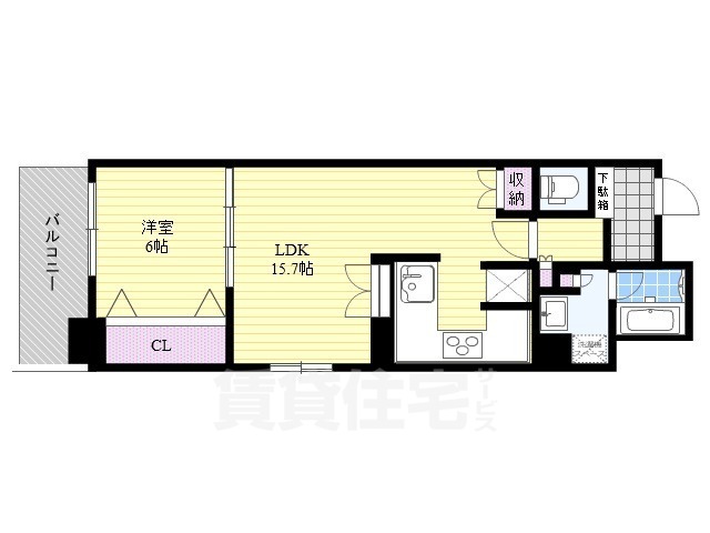 京都市上京区藁屋町のマンションの間取り