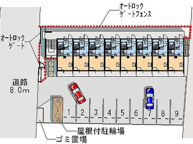 【レオパレス徳島の駐車場】