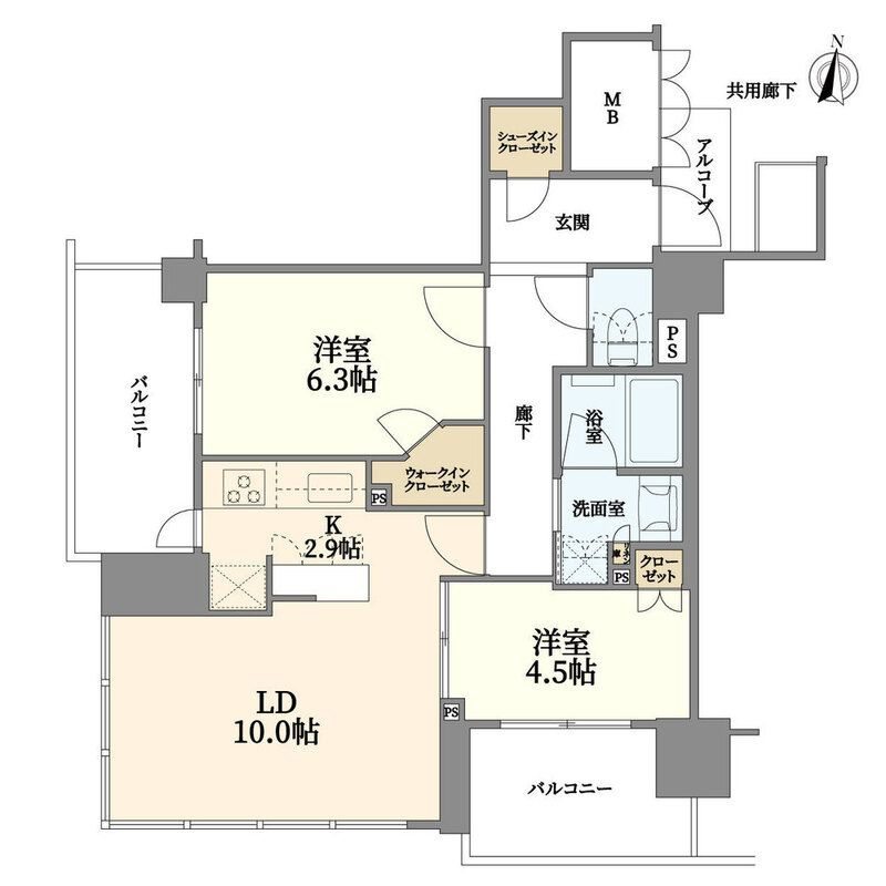 ロジュマンタワー梅田の間取り