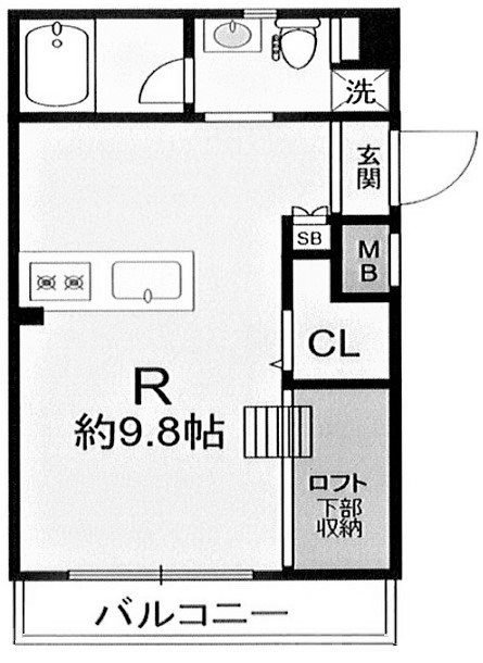 【明石市上ノ丸のアパートの間取り】