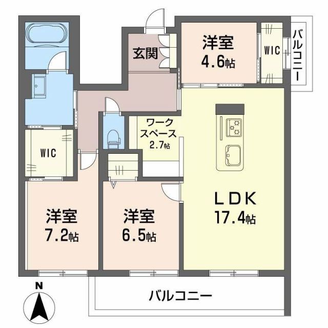 福岡市城南区鳥飼のマンションの間取り