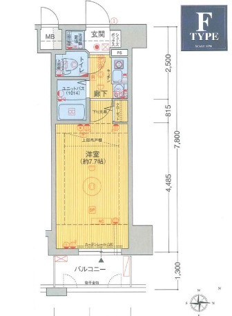 エステムコート新神戸エリタージュの間取り