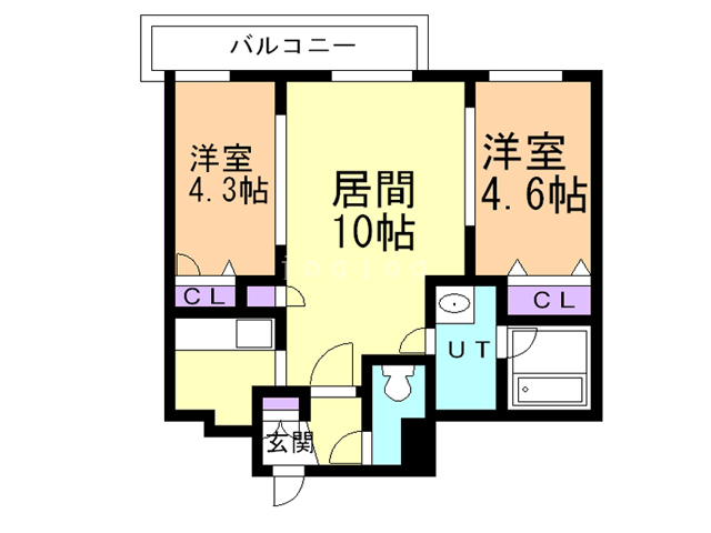 札幌市北区北九条西のマンションの間取り