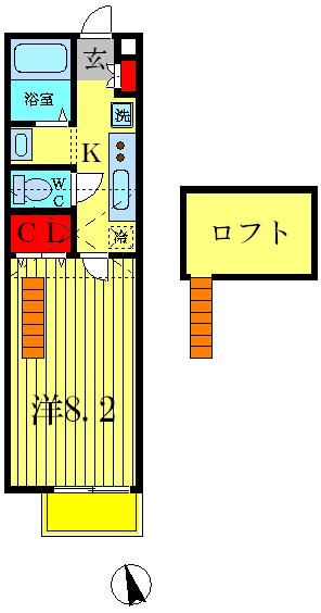 松戸市八ケ崎のアパートの間取り