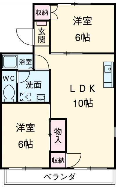 【掛川市杉谷のアパートの間取り】