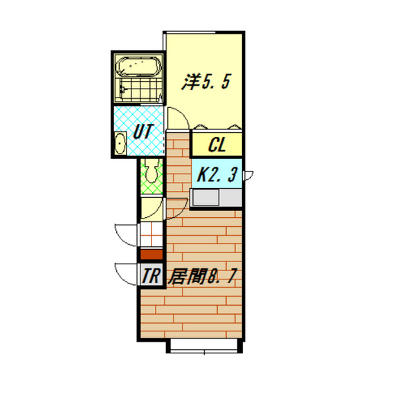 旭川市永山二条のアパートの間取り