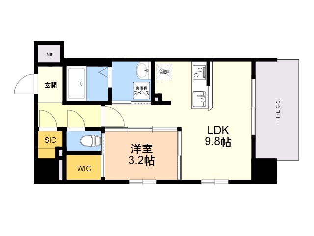 ネストピア博多Ｓｉｄｅ　Ｔｅｒｒａｃｅの間取り