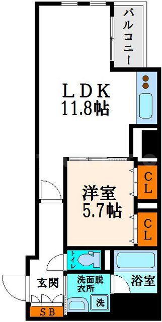 大阪市都島区網島町のマンションの間取り