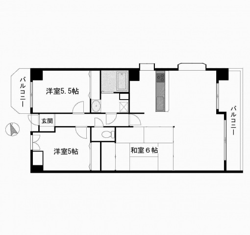 広島市中区上幟町のマンションの間取り