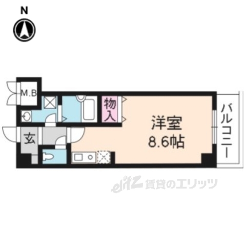 京都市伏見区深草飯食町のマンションの間取り