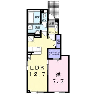 余市郡余市町黒川町のアパートの間取り