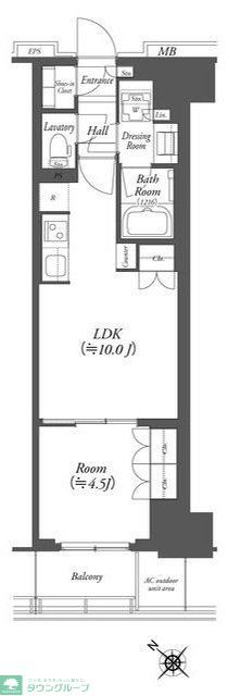 横浜市中区伊勢佐木町のマンションの間取り