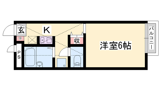 加古川市野口町坂元のアパートの間取り